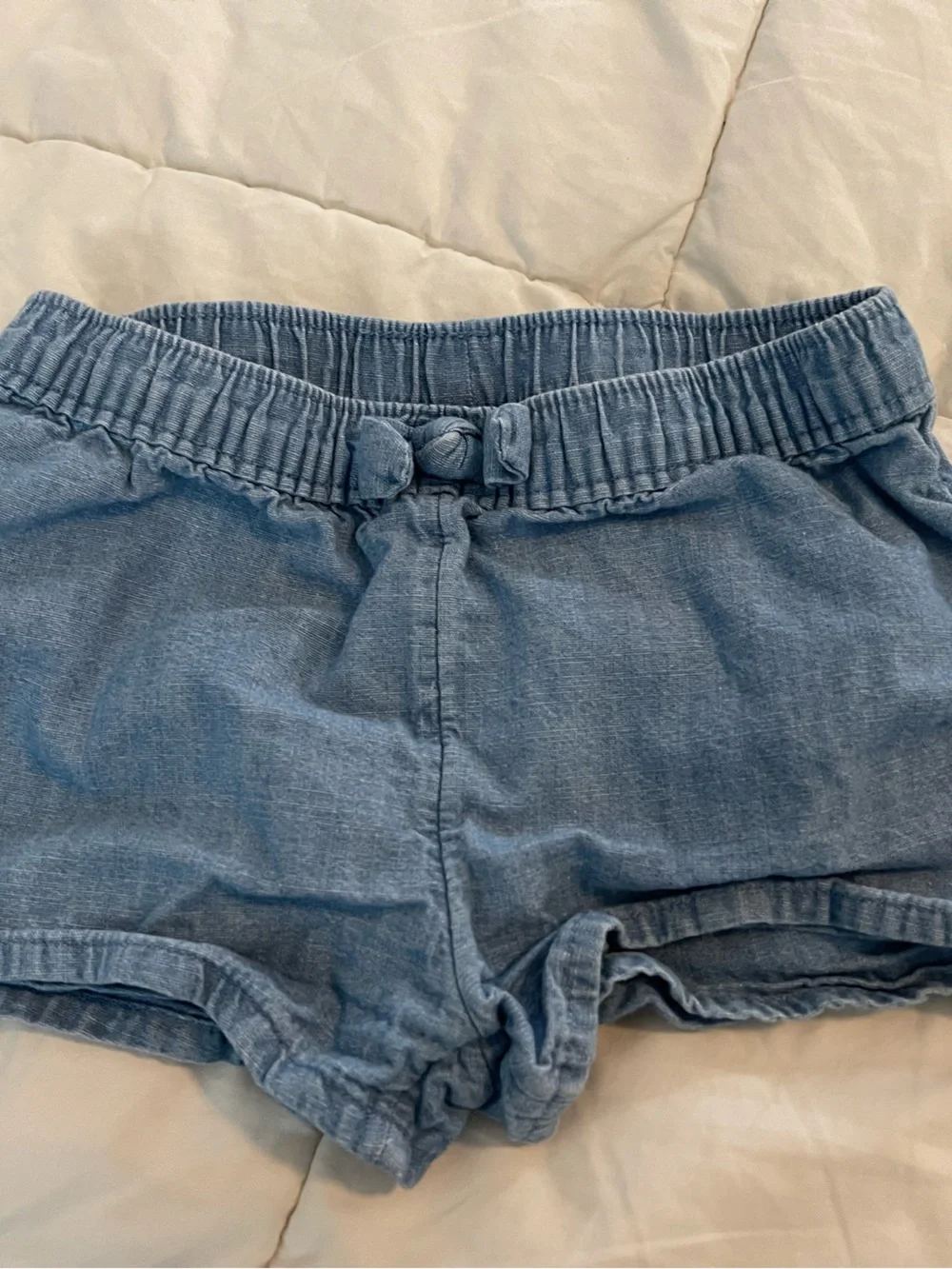Carter's Light Blue Elastic-Waist Denim-Look Shorts